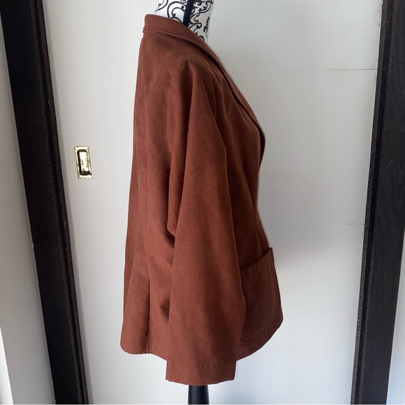 The Fire Islander Woman Size 40 Vintage Brown Two Button Blazer with Pockets - Picture 2 of 11